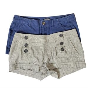 Set Of 2 Express Women's Blue and Gray  Shorts